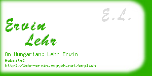 ervin lehr business card